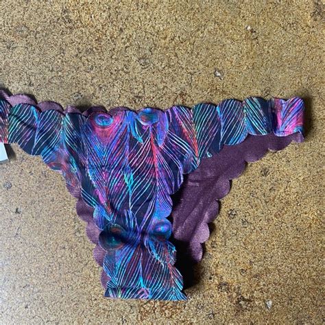 Pilyq Swim Nwt Pilyq Plume Peacock Teeny Bikini Bottoms Poshmark