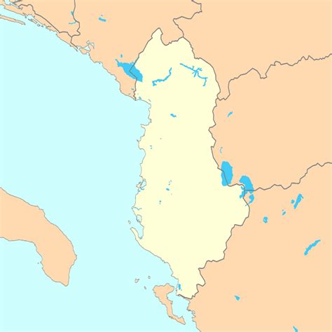 Outline map of Albania - Full size