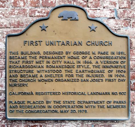 California Historical Landmark 902 First Unitarian Church Of San Jose