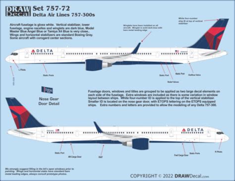 Delta Air Lines 757 300s Draw Decal