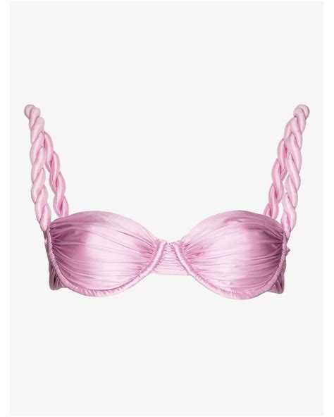 Isa Boulder Rope Strap Bikini Top In Pink Lyst