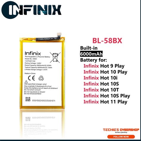 BL BX Infinix Hot Play Hot I Hot S S NFC Hot T Hot Hot Play Battery