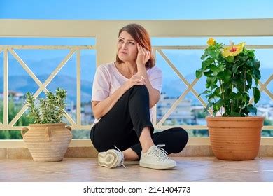 Sad Mature Lonely Woman Home On Stock Photo Shutterstock