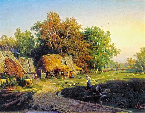 Купить репродукцию картины пейзаж | Деревня | художник Васильев Федор