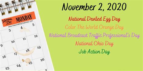 November 2 2020 Color The World Orange Day National Deviled Egg