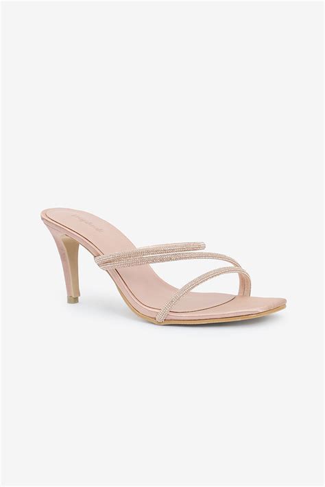 Munah Strap Heels Nude Pink Poplook