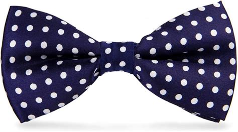 Navy Blue And White Polka Dots Bow Tie Uk Clothing