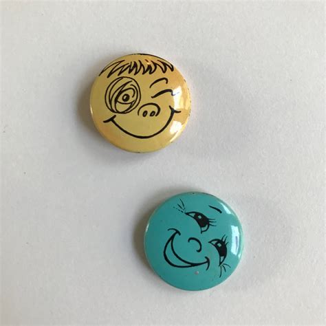 Vintage Pinback Face Buttons 1960s Etsy