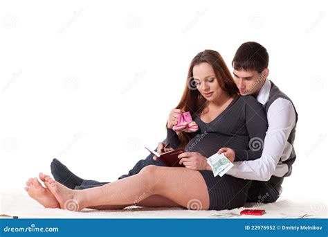 pregnant family  money family budget stock photo image