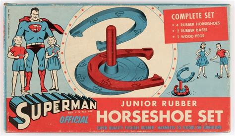superman official junior rubber horseshoe set   horseshoe set