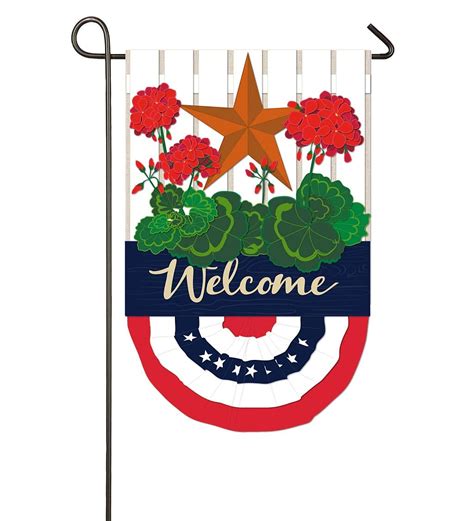 Americana Patriotic Bunting Burlap Garden Flag Plow And Hearth