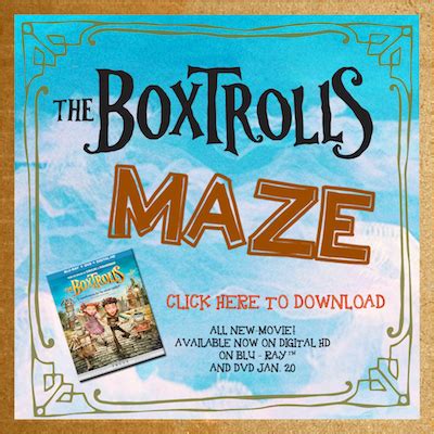 Free Printable Coloring Pages And Maze From The Boxtrolls Free