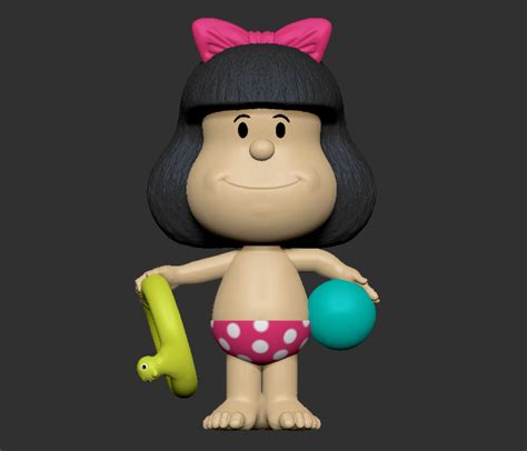 Archivo Obj Mafalda En La Playa Quino Fan Art Personaje Argentino