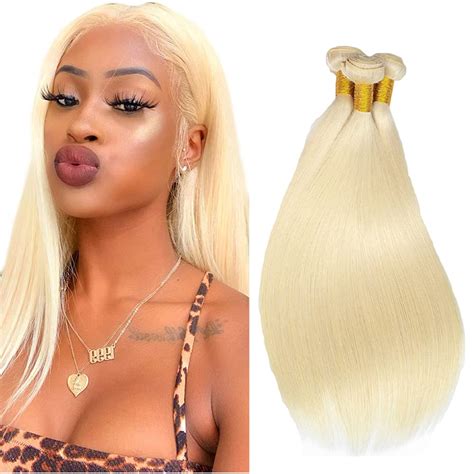 Amazon Freiuoke Hair Blonde Bundles Straight Human Hair Bundles