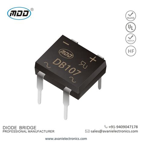 SMD Single Phase MDD DB107 Bridge Rectifier 1Amp 1000V, For Electronics ...