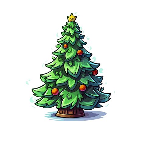 Premium Vector | Hand drawn cartoon christmas tree illustration