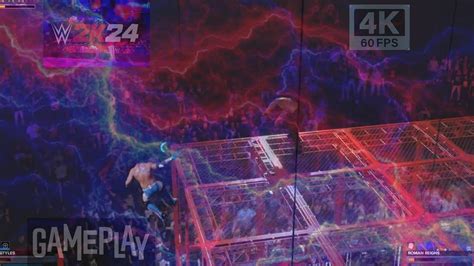 WWE 2k 24 Roman Reigns Vs Aj Styles Hell In A Cell Legend