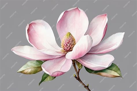 Premium Photo Pink Magnolia Flower On A White Background Transparent