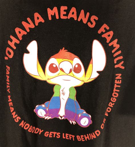 Disney Lilo and Stitch Ohana Rainbow Crew Neck T-Shir… - Gem