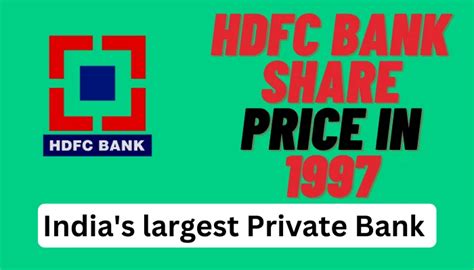 HDFC Bank Share Price From 1997 Trading Minds