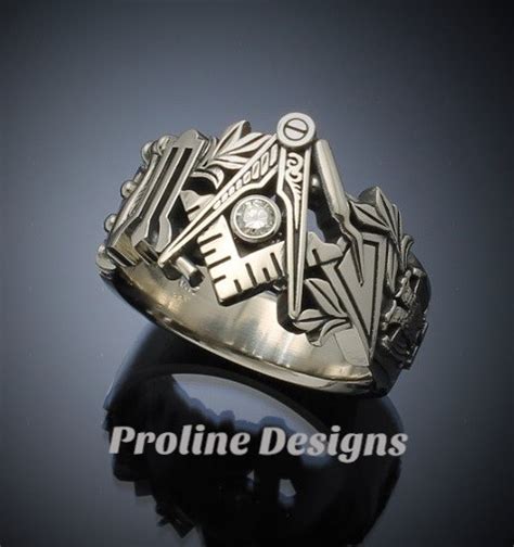 Gold Masonic Scottish Rite Ring With 08ct Diamond Style 019