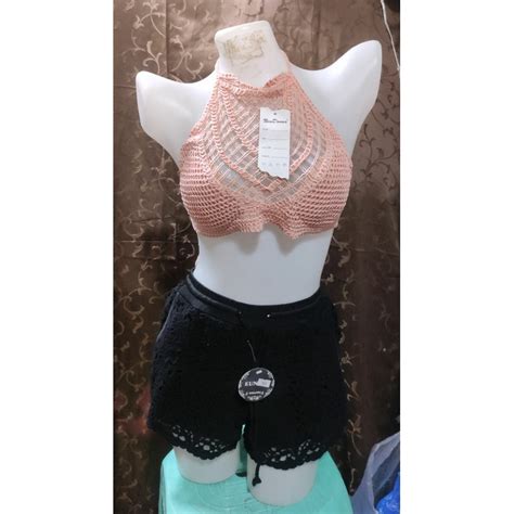 Vivena Women Crochet Top Lace Bralette Knit Bra Boho Beach Bikini Halter Cami Crop Top