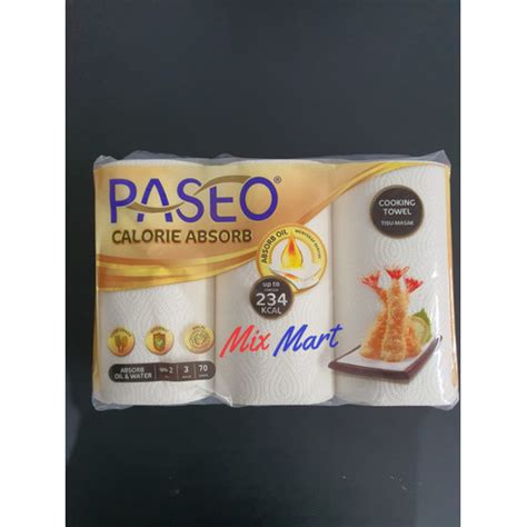 Jual PASEO CALORIE ABSORB TISSUE ROLL COOKING TOWEL 70 SHEET ISI 3