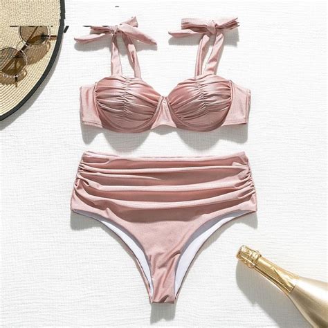 Sexy High Waist Knot Bikini Swimsuit Power Day Sale