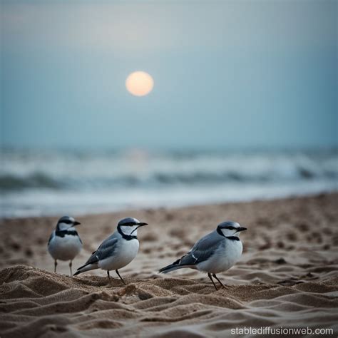 Beach Birds Scene Stable Diffusion Online