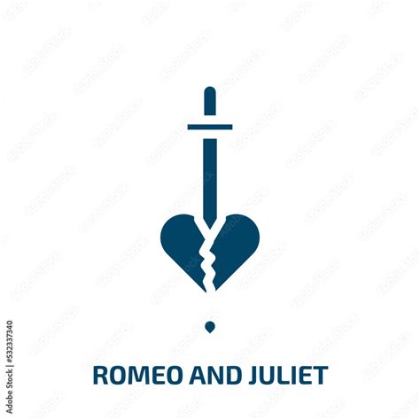 romeo and juliet icon from education collection. Filled romeo and ...