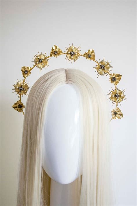 Gold Stars Headband Panmilli Halo Crown Goddess Headpiece Queen Crown