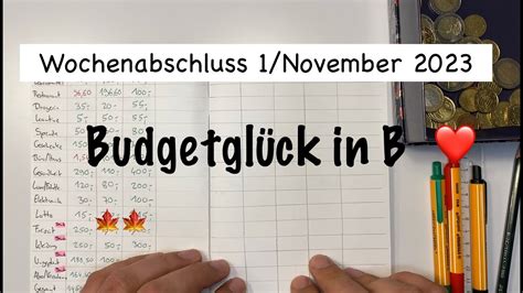 Erster Wochenabschluss November 2023 Echte Ausgaben Korrektur Der