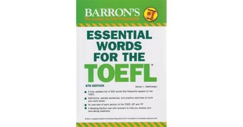 Essential Words For The Toefl By Steven J Matthiesen