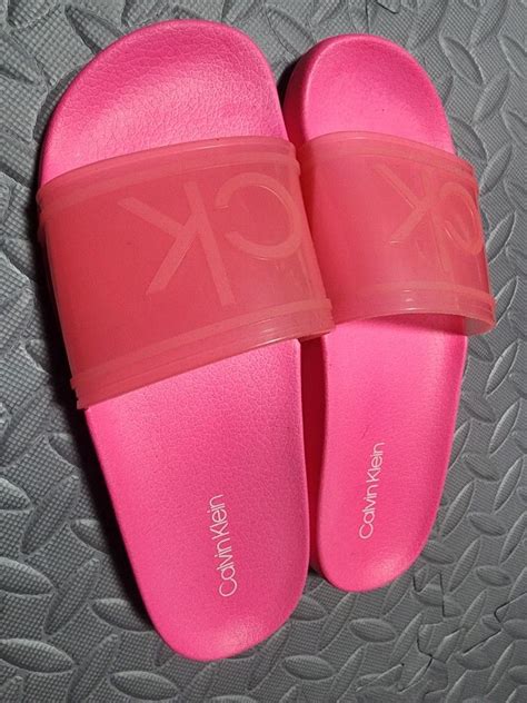 ORIGINAL CK SLIDES Hot Pink Women S Fashion Footwear Slippers And Slides On Carousell