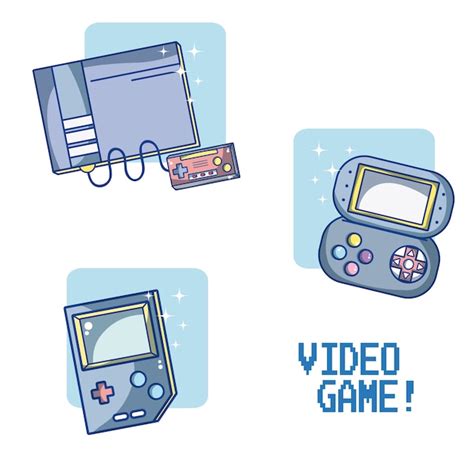 Premium Vector Set Of Videogame And Consoles Vector Illustration