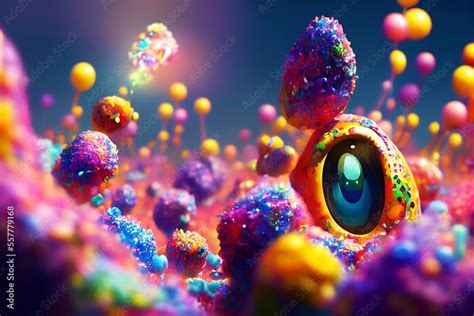 An abstract big eye four-dimensional beings in a four-dimensional ...