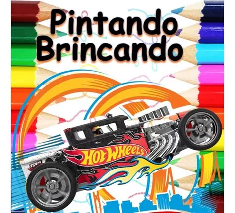 Kit 100 Desenhos Para Pintar E Colorir Hot Wheels Hotwheels Folha A4 Inteira 4 Por Folha