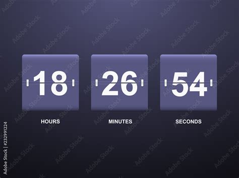 Flip Countdown Timer Vector Clock Counter Flat Count Down Day Vector