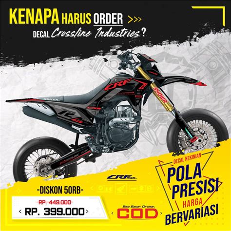 Jual Decal Crf 150 L Decal Crf 150 L Full Body Supermoto Hitam Higrip