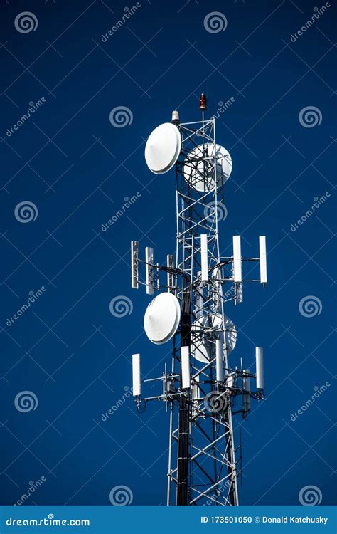 Microwave And Cellular Communications Tower Stock Photo Image Of