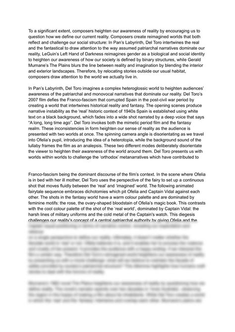 Comparative on three texts for Reimagined Worlds topic | English