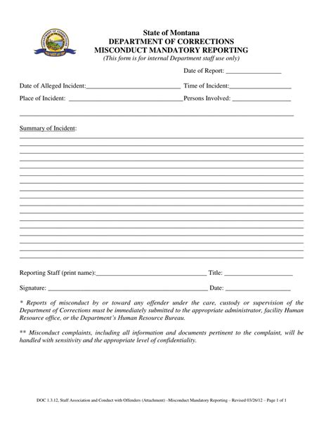 Montana Misconduct Mandatory Reporting Form Fill Out Sign Online And