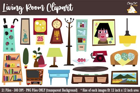 Living Room Clip Art Graphic By Cozy Cat Design · Creative Fabrica