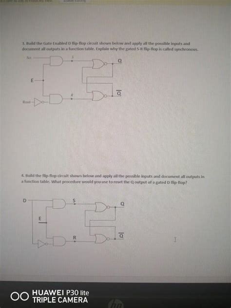 Solved 3 Build The Gate Enabled Flip Flop Circuit Shown