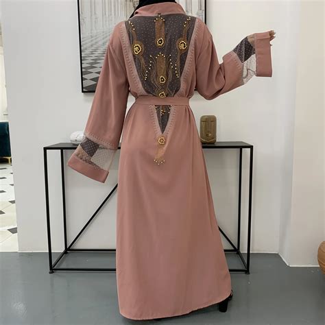 1824 Ramadan Eid Mubarak Abaya Dubai Femme Luxury Gold Rhinestones