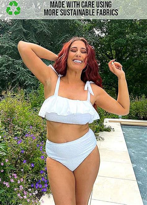 Stacey Solomon Frill Shirred Bikini Top Freemans In Bikinis
