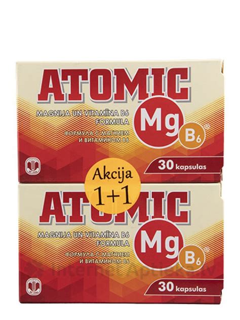 Atomic Mg B6, 30 x 2 kapsulas - InternetAptieka.lv