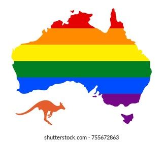 Australia Pride Gay Map Rainbow Flag Stock Vector Royalty Free 597804797 Shutterstock