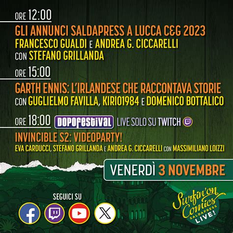 Le Live Saldapress A Lucca Comics Games Saldapress