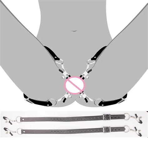 Labia Spreader Straps With Clamps Clip Onto Clitoris Spread Pussy Open Vagina Stimulator Adult